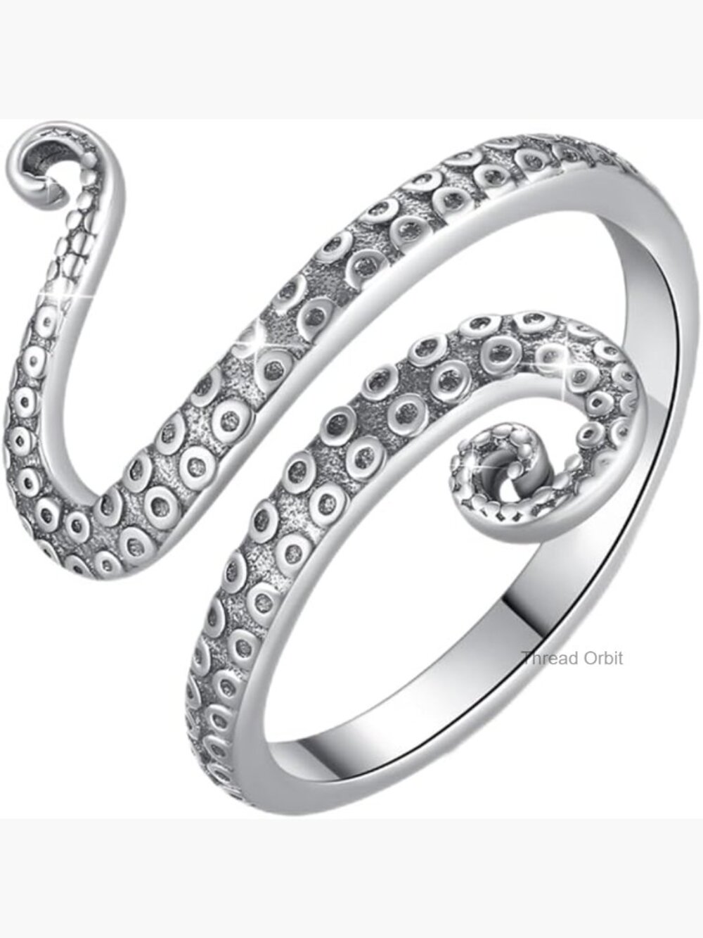 925 Sterling Silver Open Ring Stackable CZ Ring Adjustable